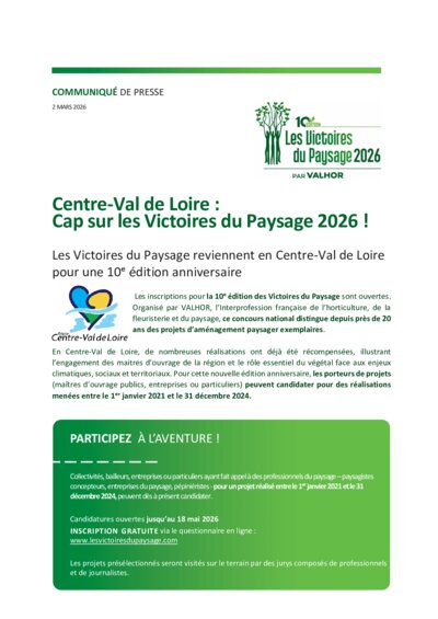 CENTRE VAL DE LOIRE CP Victoires Paysage 2026 VF
