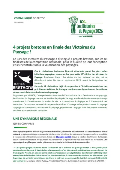 VF BRETAGNE CP Victoires Paysage 2026 Candidats en finale